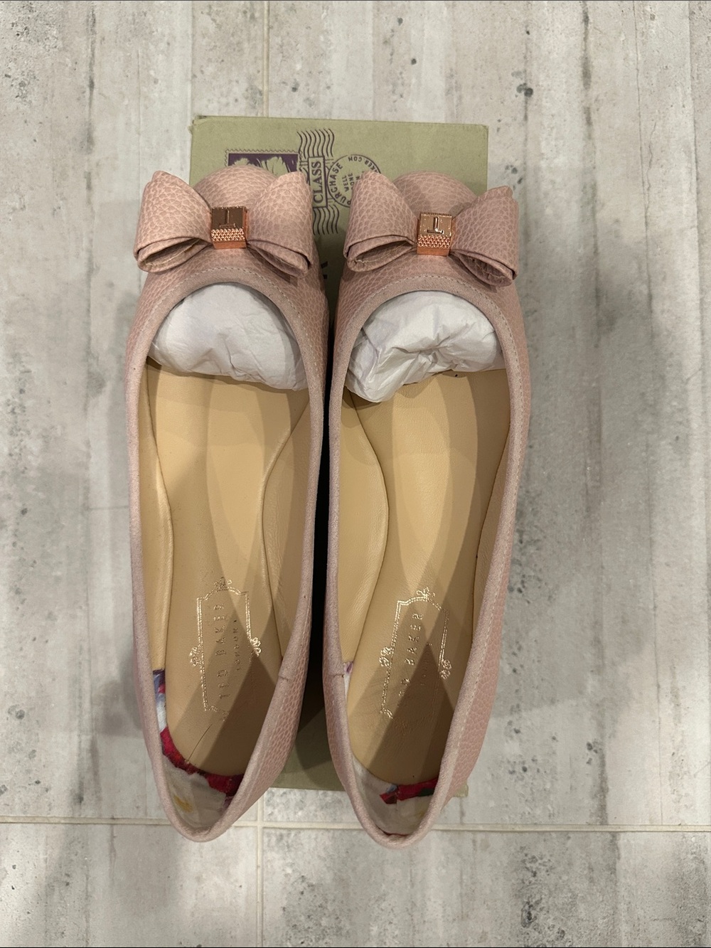 Ted Baker Classic Bow Ballet Flats in Blush Pink